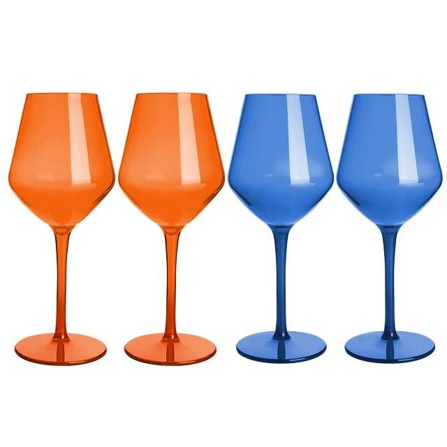 Unbreakable Wine Glass Set Plastic | Crystal-Clear Finish, Dishwasher Safe | Ideal for Outdoor Parties and Travel