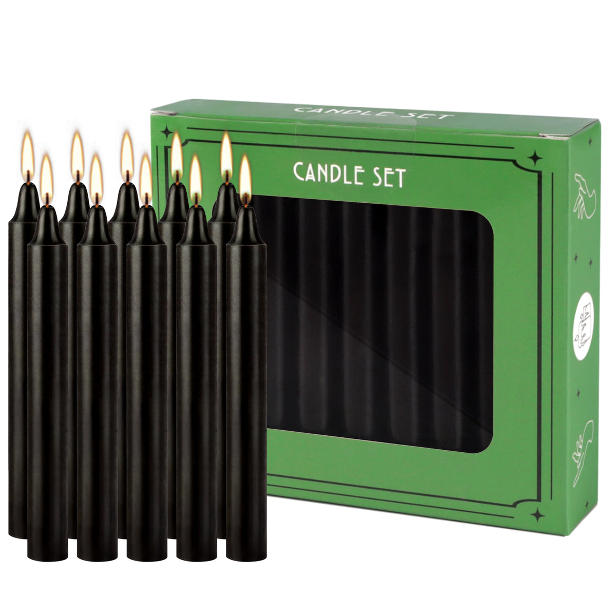 Unscented Taper Candles 20-Pack | Drip-Free, Smoke-Free Wax | Ideal for Dinners, Weddings, Church & Emergencies