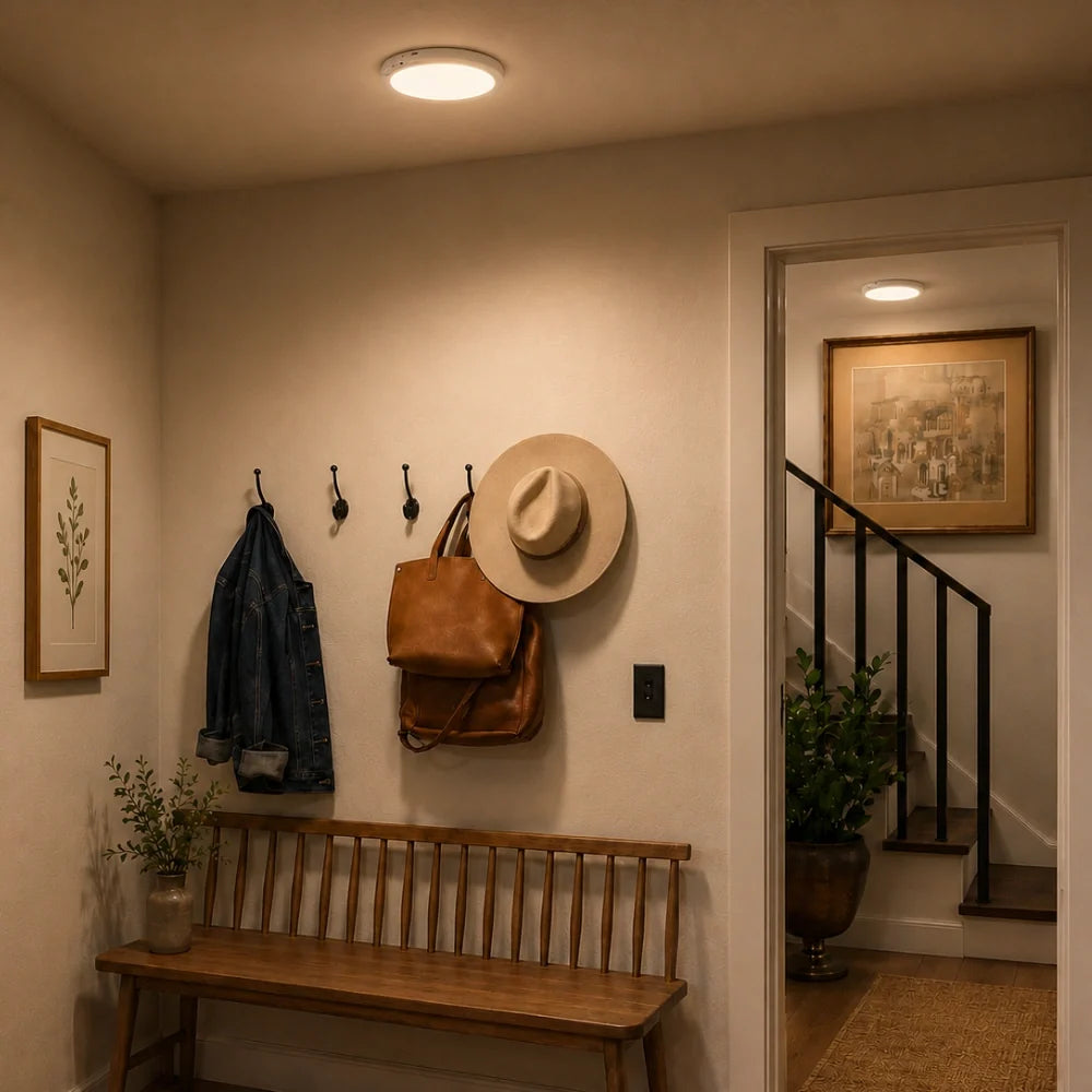 Motion Sensor Ceiling Light | Wireless Magnetic Install | Rechargeable 8000mAh Battery Up to 6 Months Sensor Mode 2