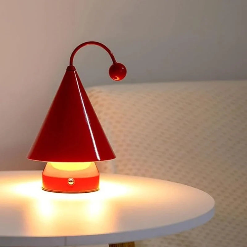 Cordless Cone Table Lamp, Iron & Acrylic, 20 x 12.5 x 12.5 cm | 3 Colours, Stepless Dimming | Rechargeable, Up to 6 Hours 10
