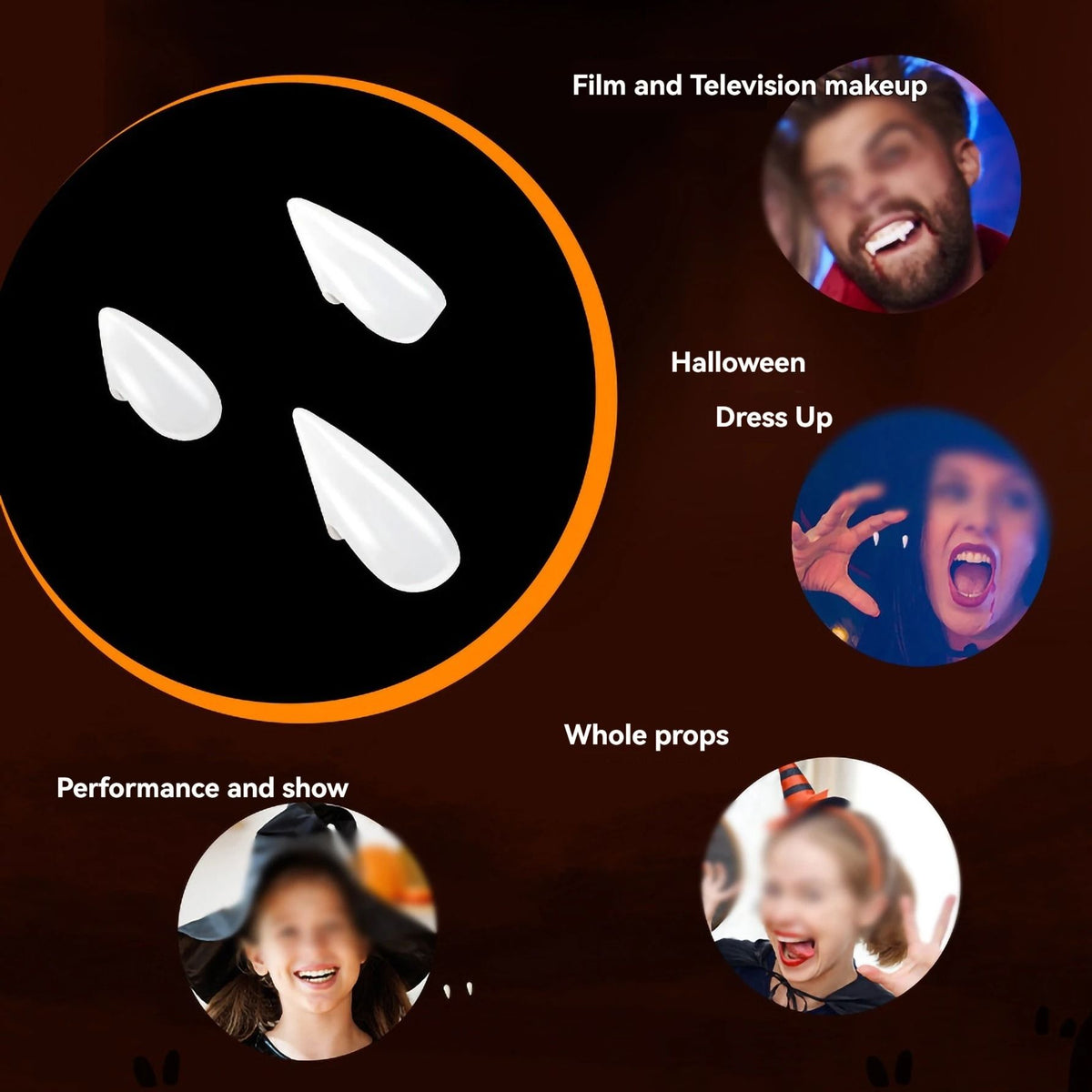 Vampire Fangs Kit for Halloween & Cosplay | Custom-Molded Thermal Adhesive Included | Non-Toxic Dental-Grade Resin Material