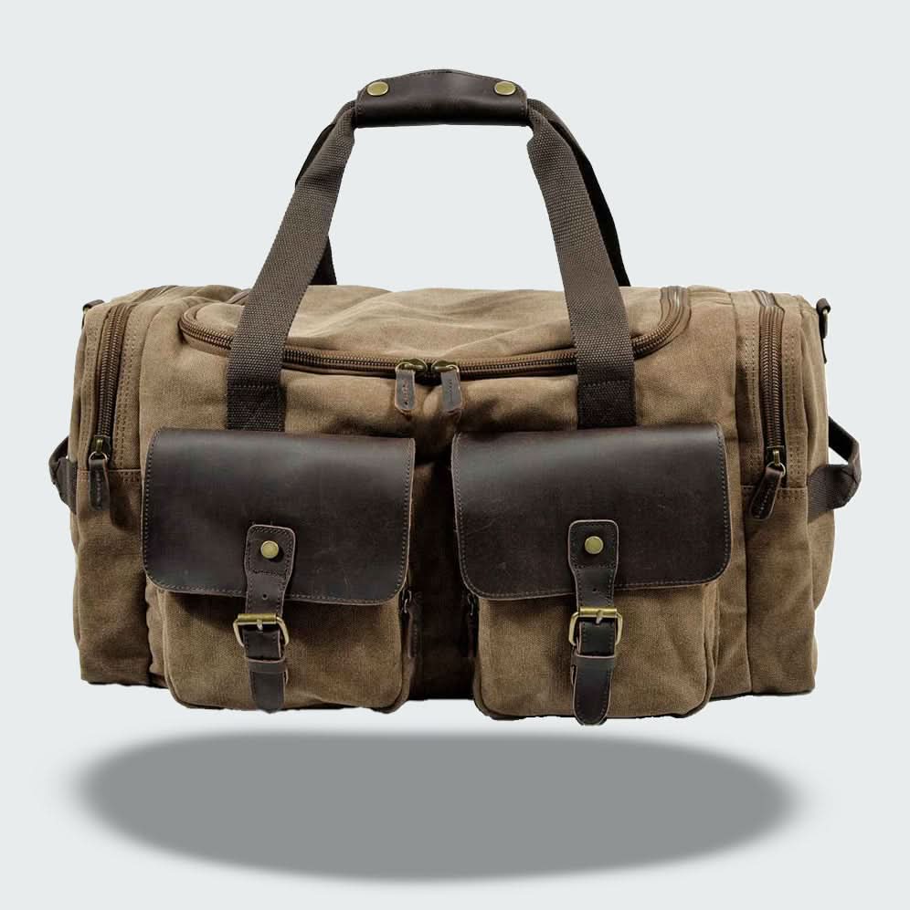Vanguard | Leather Duffle Bag - Durable Waxed Canvas with 36.5L Capacity