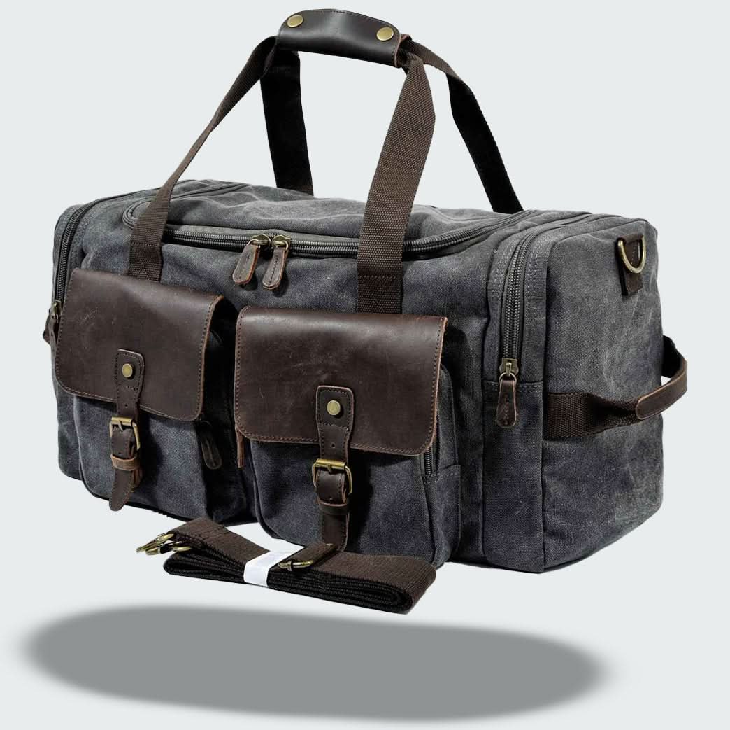 Vanguard | Leather Duffle Bag - Durable Waxed Canvas with 36.5L Capacity