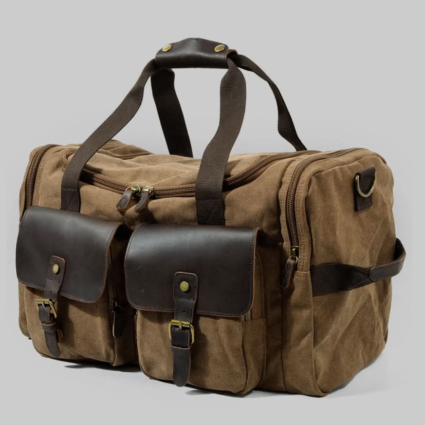 Vanguard | Leather Duffle Bag - Durable Waxed Canvas with 36.5L Capacity