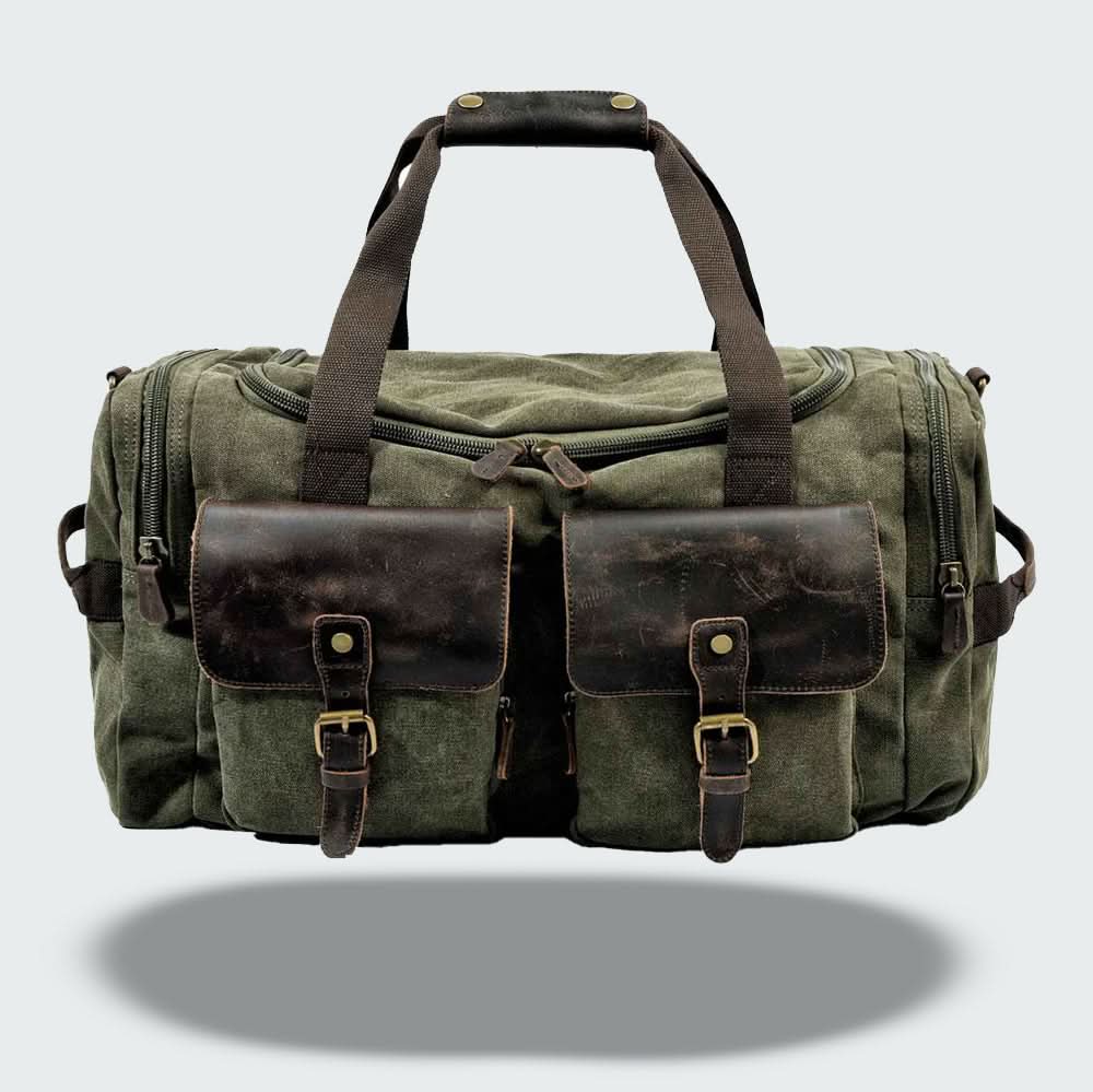 Vanguard | Leather Duffle Bag - Durable Waxed Canvas with 36.5L Capacity