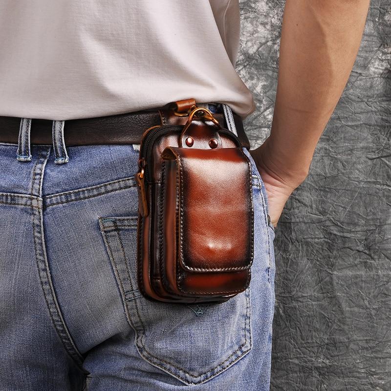 Vexton | Men's Waist Bag with Adjustable Strap - Durable Brown Design