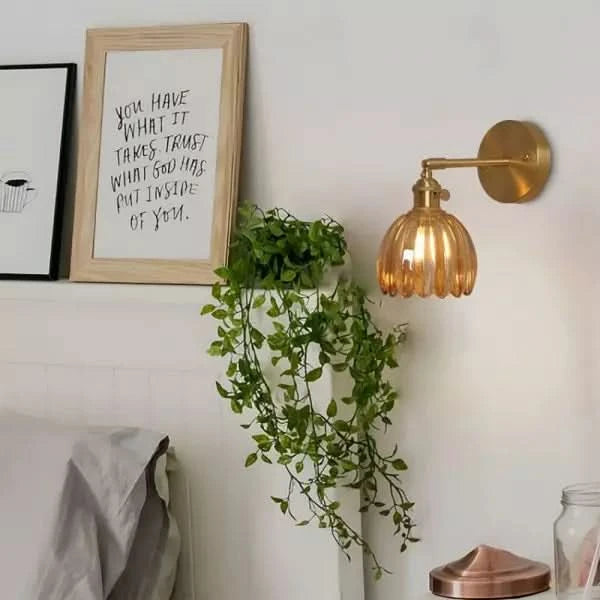 Vintage Tulip | Wall Sconce Lighting - Floral Glass Shade Design