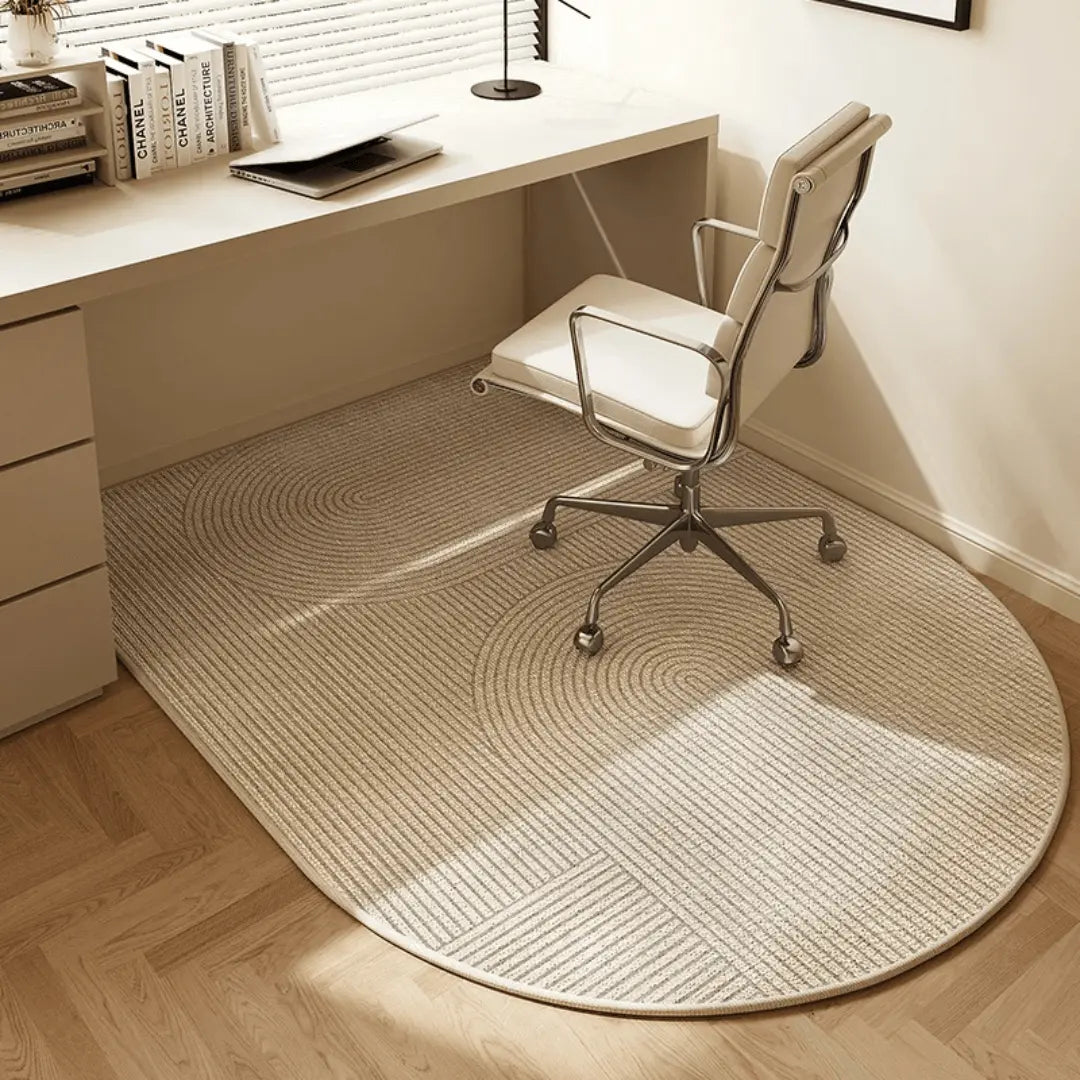 Office Chair Mat Polyester Fleece | Non-Slip Backing & Geometric Border Design | Protects Floors from Scratches & Wear 7