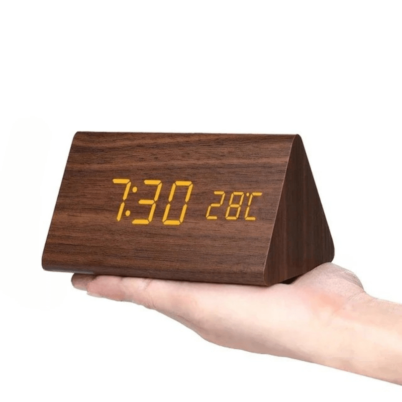 WOODSENSE – LED Wooden Clock with Voice Control for Stylish Time Display 0