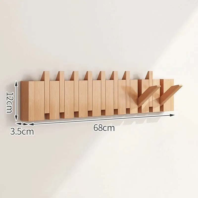 Wall Hook Rack | Five Folding Hooks, 30cm Wall Strip