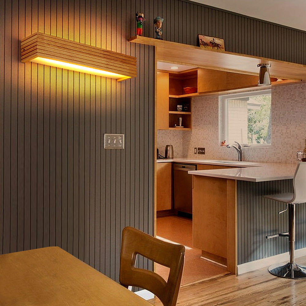 Wall Lights | Grooved Bar Body, Open Lower Light Slot