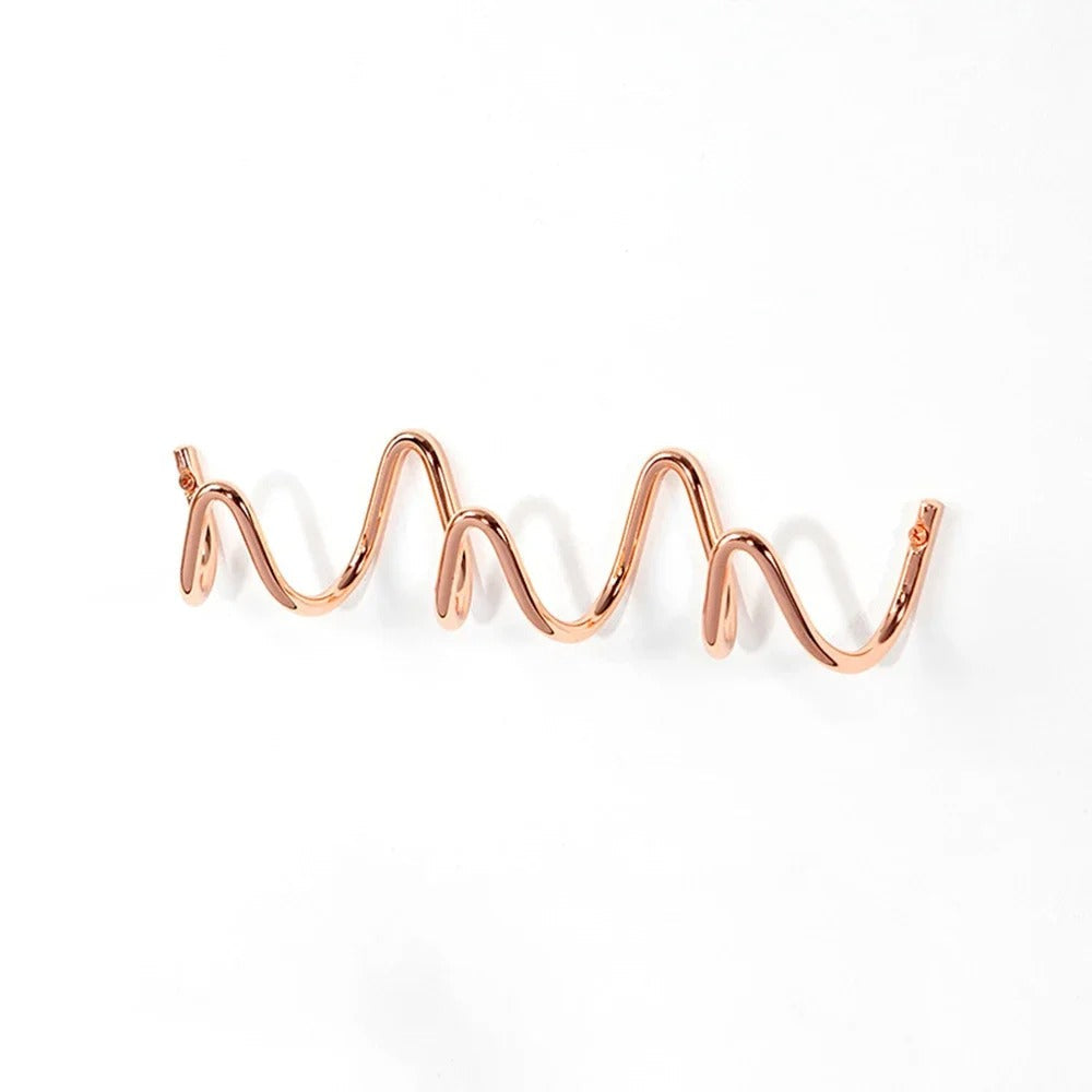 Wall-Mounted Coat Rack | Black Cast Iron Wavy Hook Rack