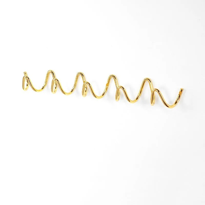Wall-Mounted Coat Rack | Black Cast Iron Wavy Hook Rack