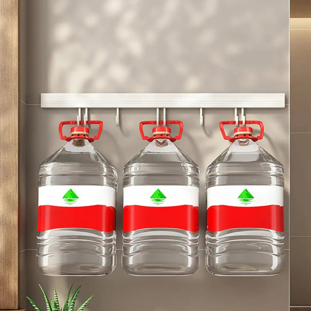 Wall-Mounted Hook Organizer | Slim Kitchen Hook Rail