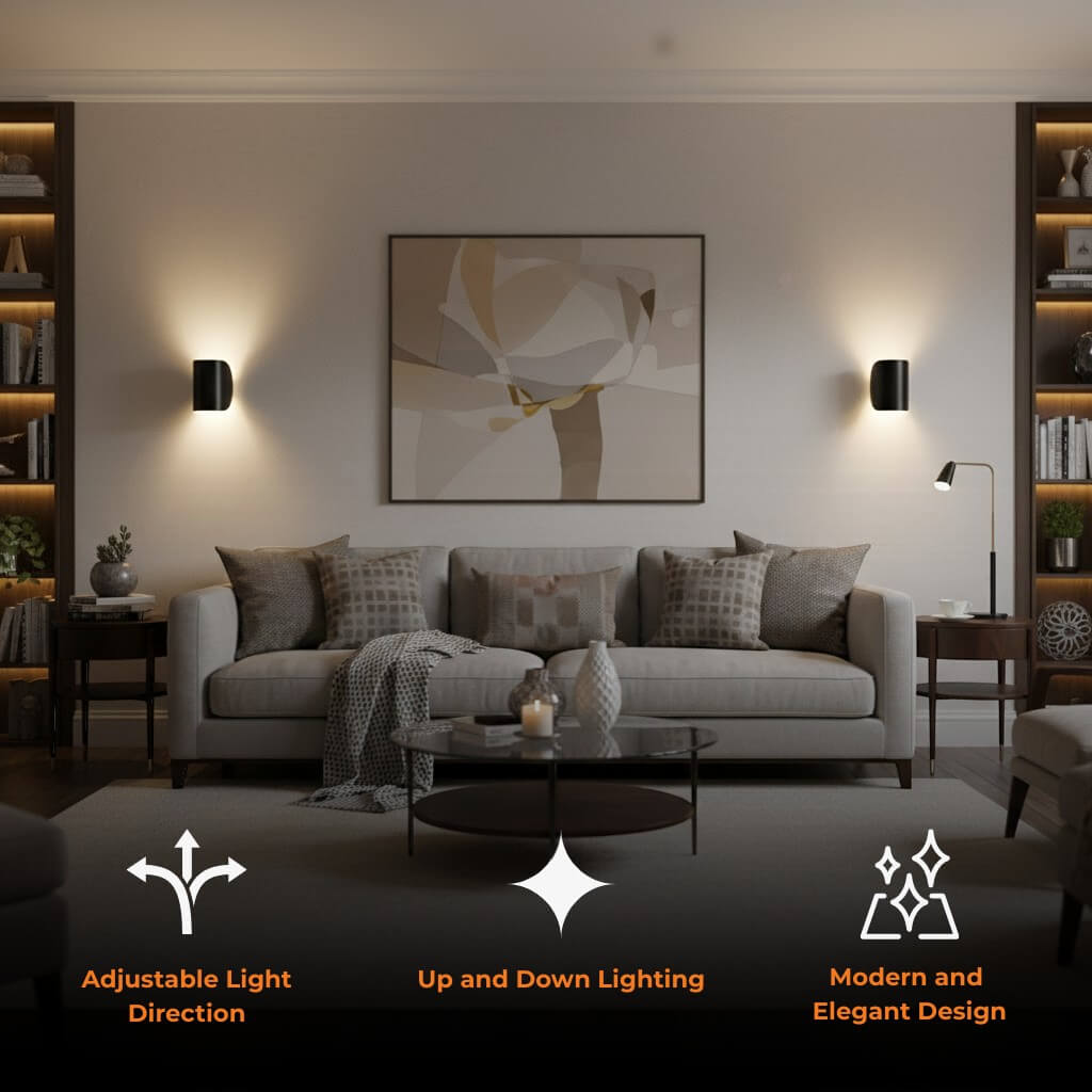 Wall Sconce Light – Adjustable Indoor LED Fixture with Versatile Design