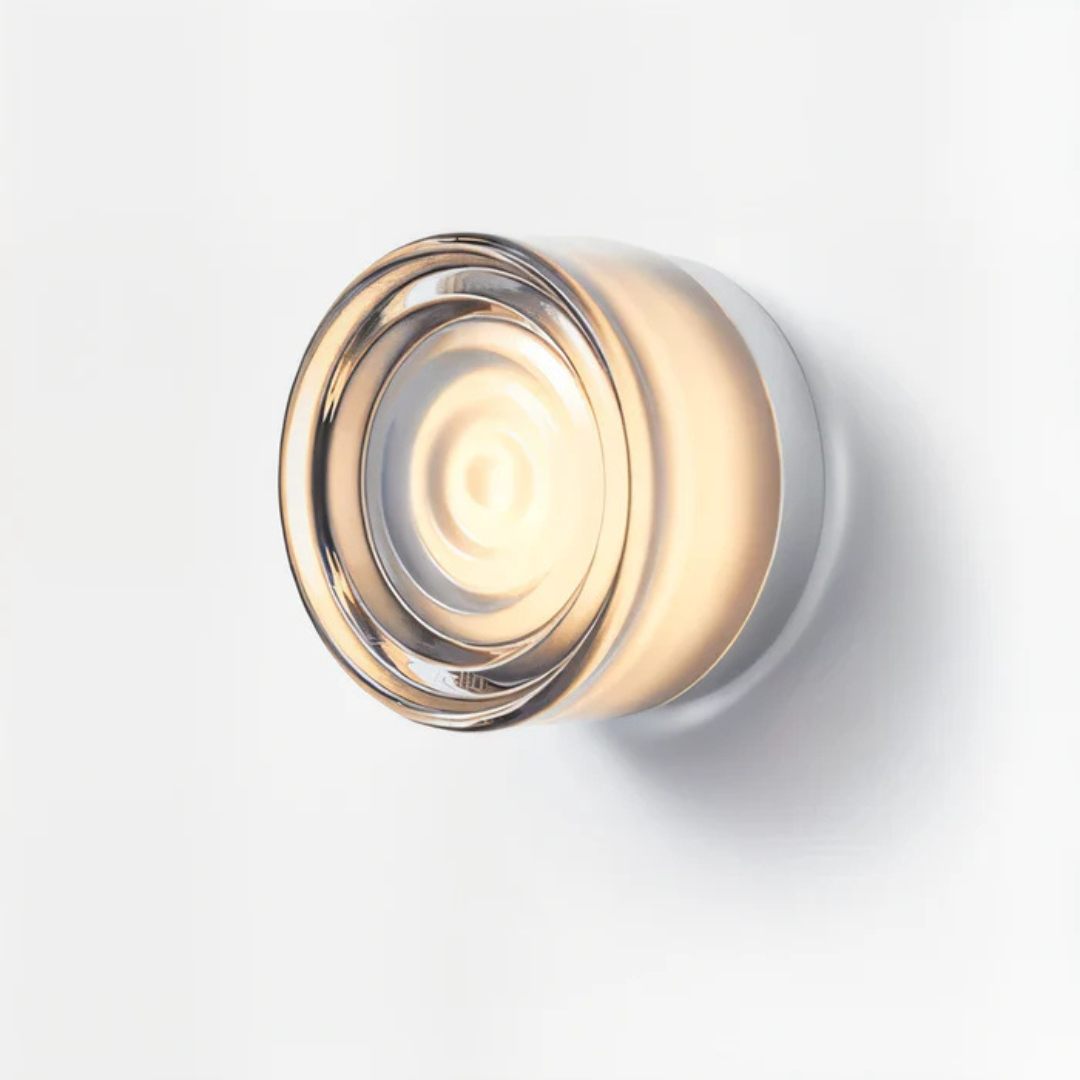 Wall Sconce | Scandinavian Glass & Iron Circular Light