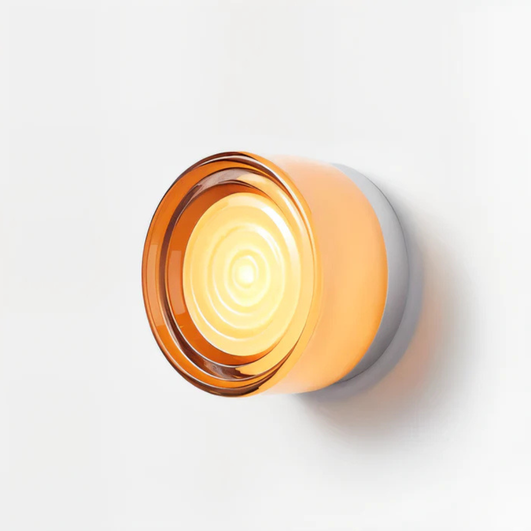 Wall Sconce | Scandinavian Glass & Iron Circular Light