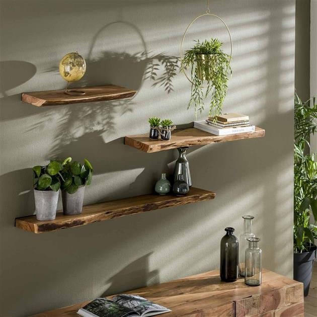Wall Shelf | Acacia Wood Live-Edge Floating Shelf
