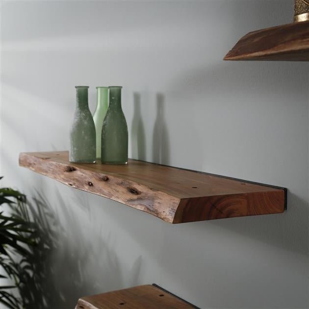 Wall Shelf | Acacia Wood Live-Edge Floating Shelf