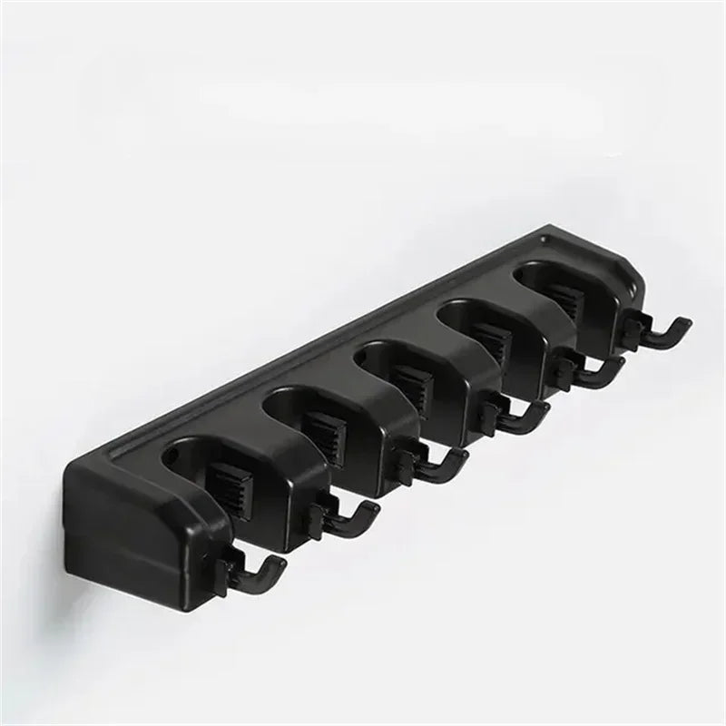 Wall Mounted Mop and Broom Holder Plastic Cleaning Tool Organizer 3