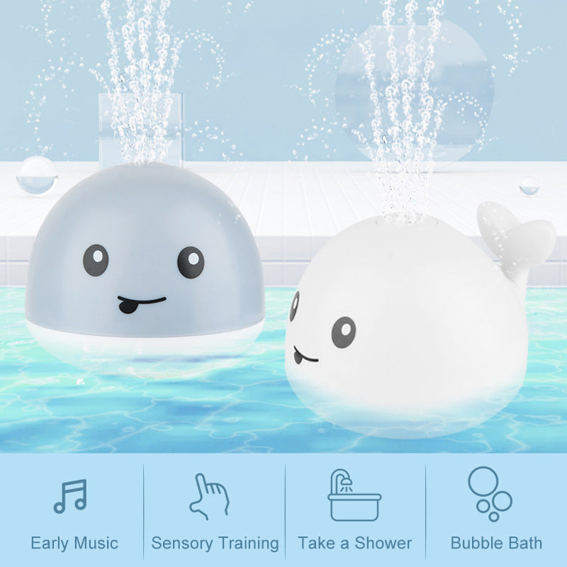 Water Spray Bath Toy ABS | Flashing Lights, Automatic Spray & Rotating Float Function | Converts to Spinning Base Toy