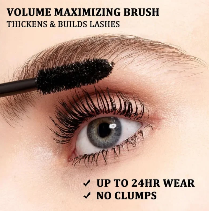 Waterproof Mascara for Sensitive Eyes & Contact Lens Wearers | Clump-Free Buildable Volume | 24-Hour Smudge-Proof Curl