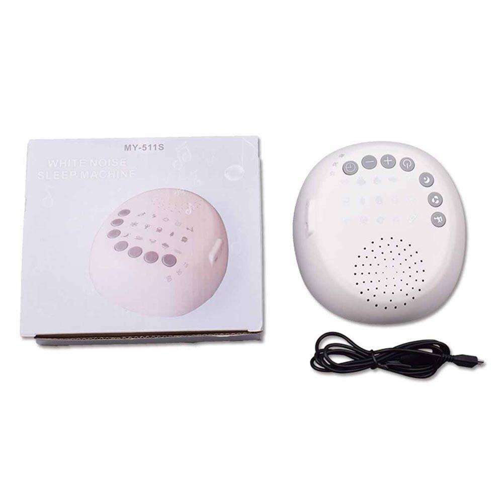 White Noise Sleep Sound Machine | 15 Natural Sounds & 8 Volume Levels | Timer Function, USB Powered, Portable Design