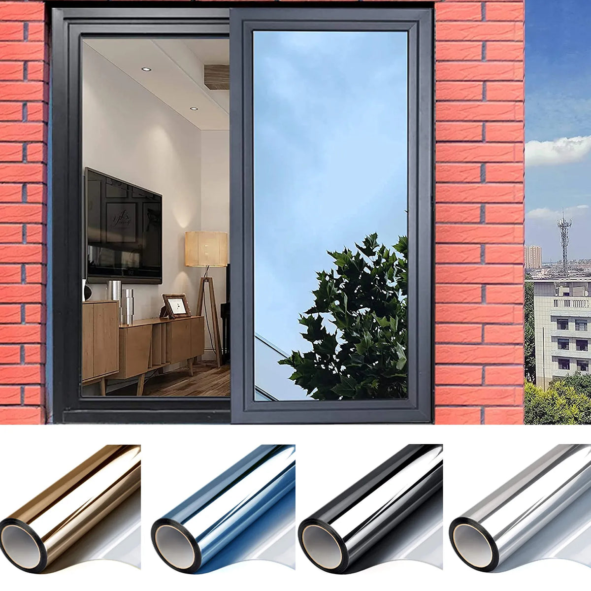 Window Insulation Film PET | Heat Reflective, Self-Adhesive & Reusable | Reduces Heat Loss & Boosts Daytime Privacy