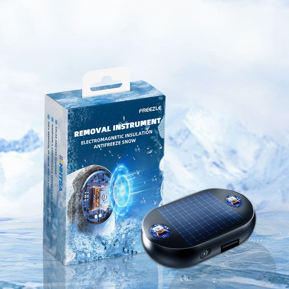 Windscreen De-Icer Device | Defrosts Ice & Snow in 20 Minutes | Solar & USB Rechargeable, Works to -4°F, No Scraping Needed