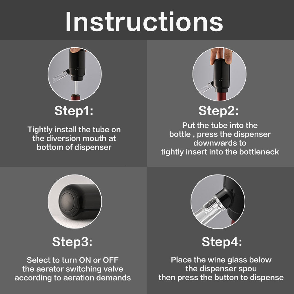 Wine Aerator and Dispenser | Bottle-Top Fit, Clear Spout