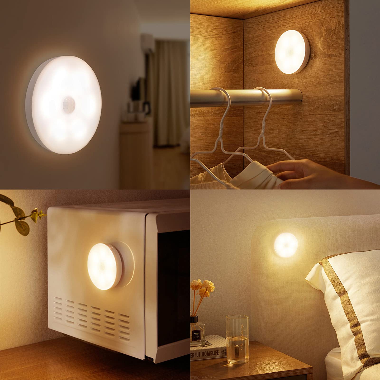 Wireless LED Motion Sensor Light – USB Rechargeable & Magnetic for Wardrobe, Stairs & Hallway