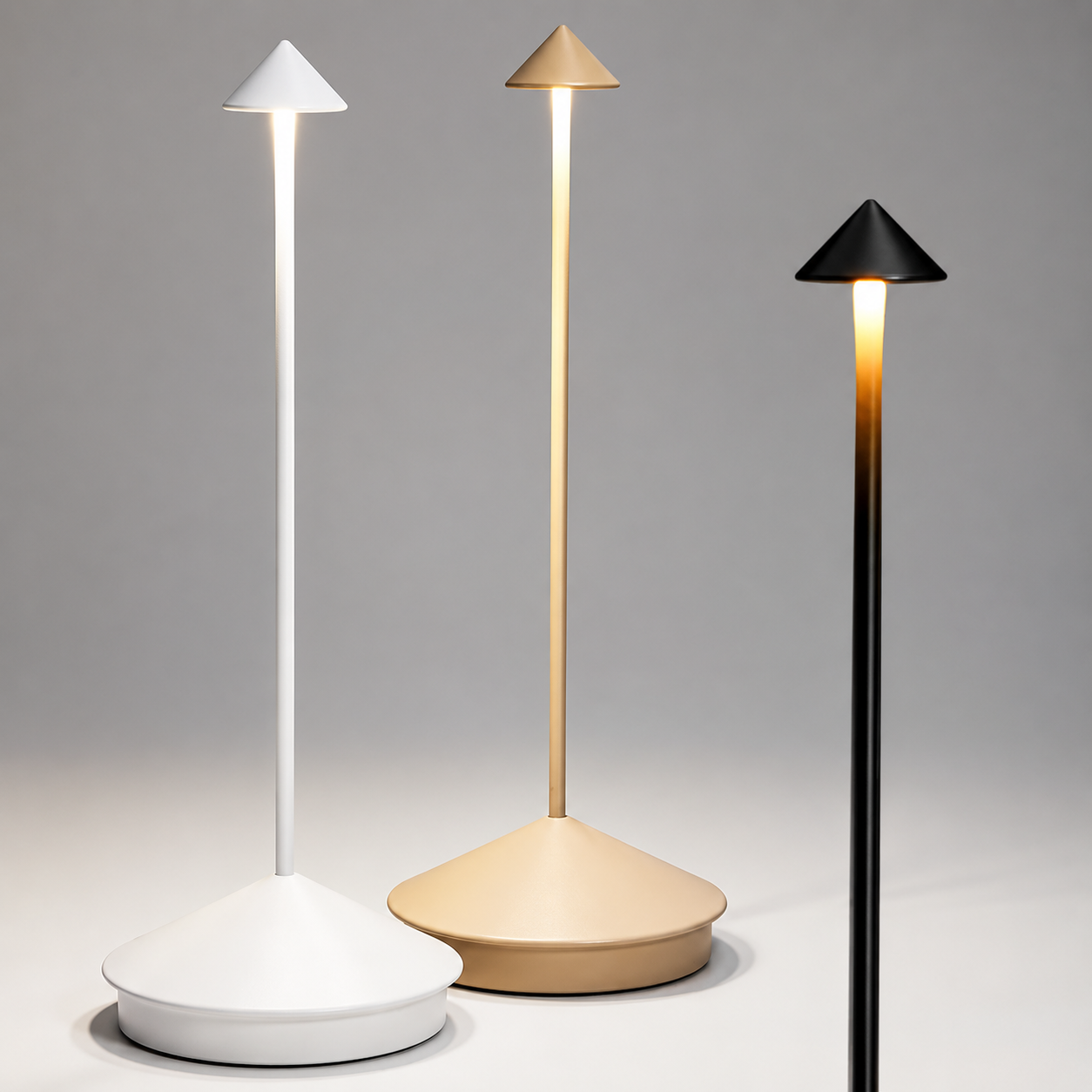 Wireless LED Table Lamp | Nordic Cordless Cone Design