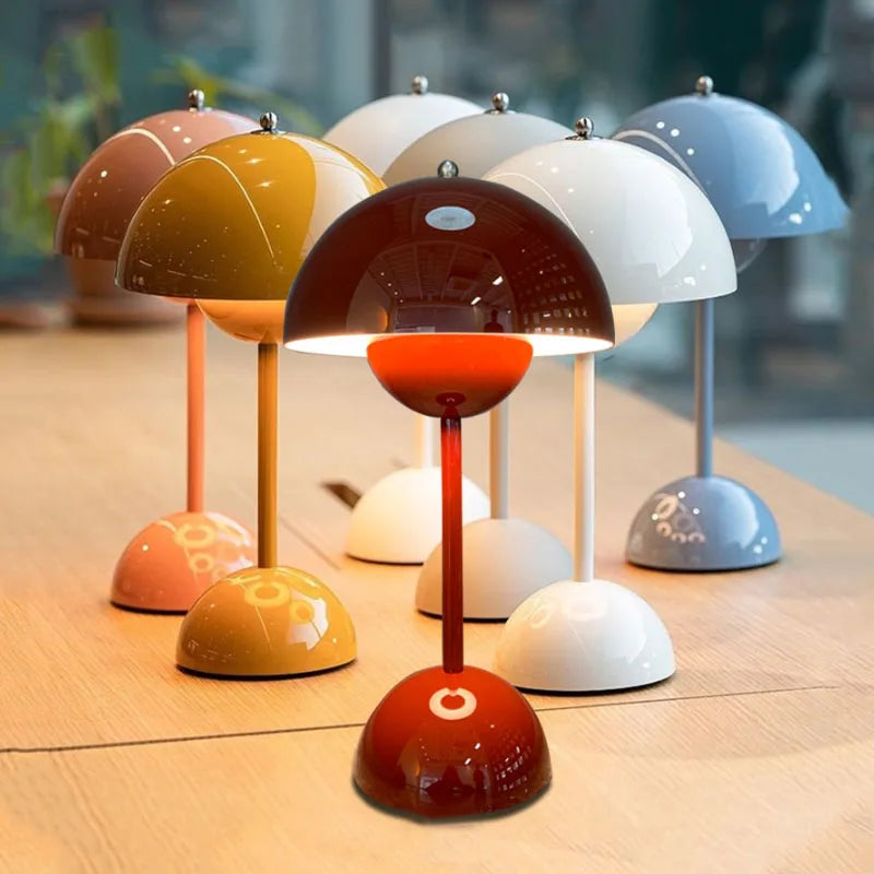 Wireless Table Lamp | Domed Shade, Inner Sphere Diffuser