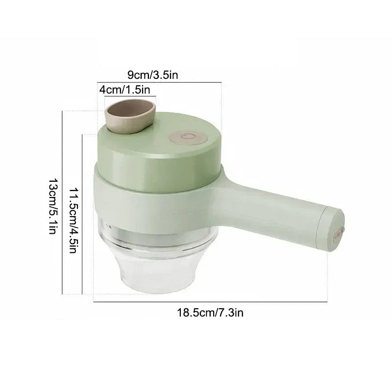 Wireless Vegetable Chopper | One-Button Electric Food Processor | USB Rechargeable 800mAh Battery, IPX5 Waterproof