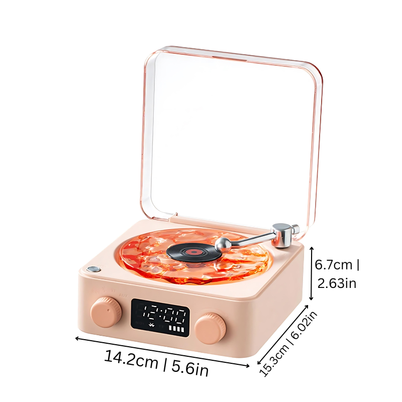 Wireless Vinyl Record Player | Retro Turntable, Ambient Light & Built-In Speaker