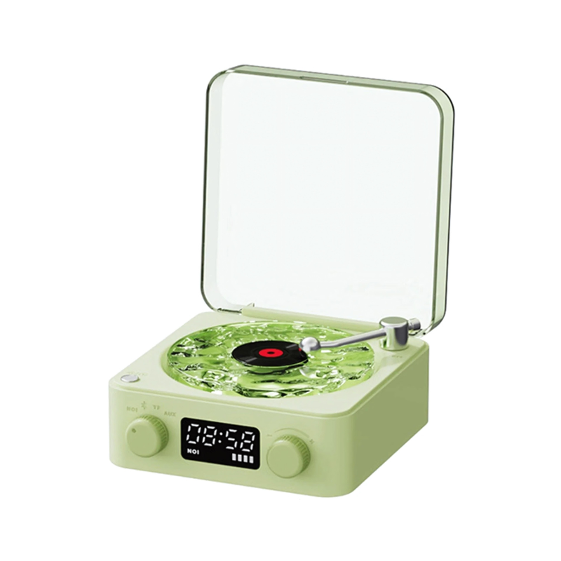 Wireless Vinyl Record Player | Retro Turntable, Ambient Light & Built-In Speaker