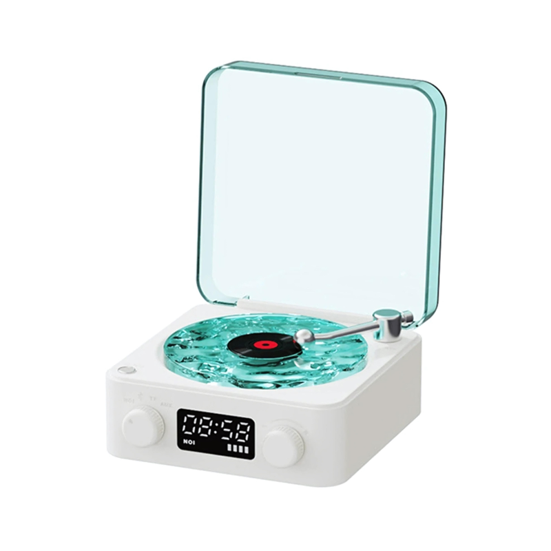 Wireless Vinyl Record Player | Retro Turntable, Ambient Light & Built-In Speaker