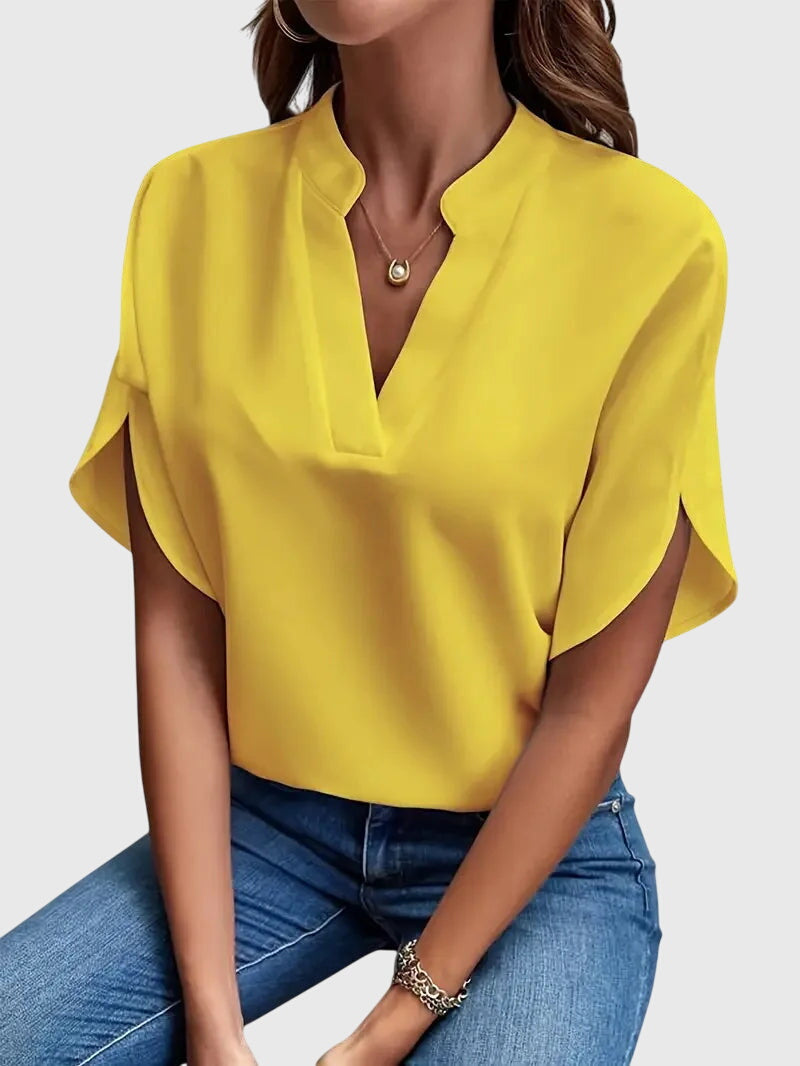 Women's V-Neck Shirt – Soft Fabric, Elegant Relaxed Fit