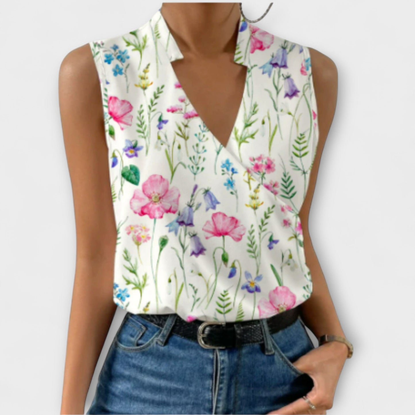 Women's V-Neck Top – Soft Fabric, Flattering Fit for Going Out