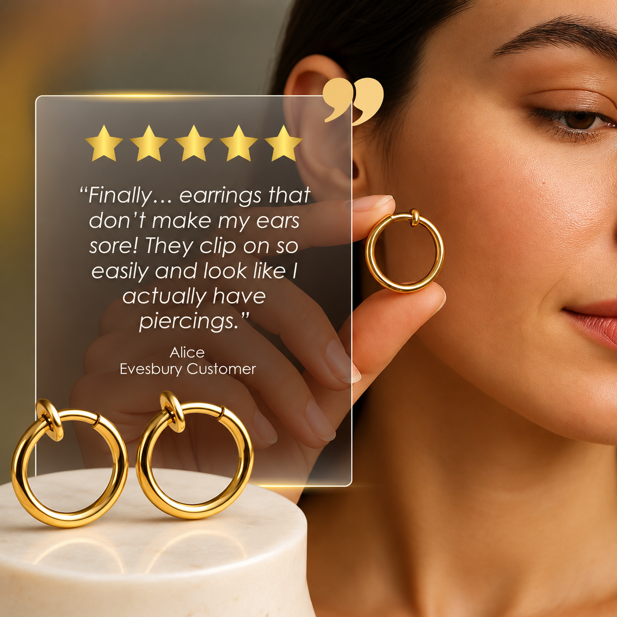 Women's Clip-On Earrings | No Piercing & All-Day Comfort