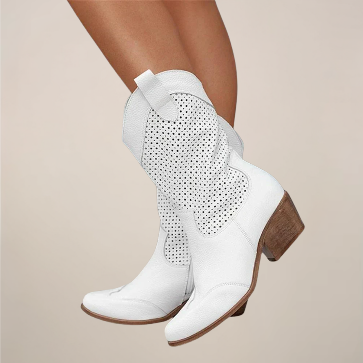 Women's Cowgirl Boots – Perforated Mid-Calf Lightweight Design