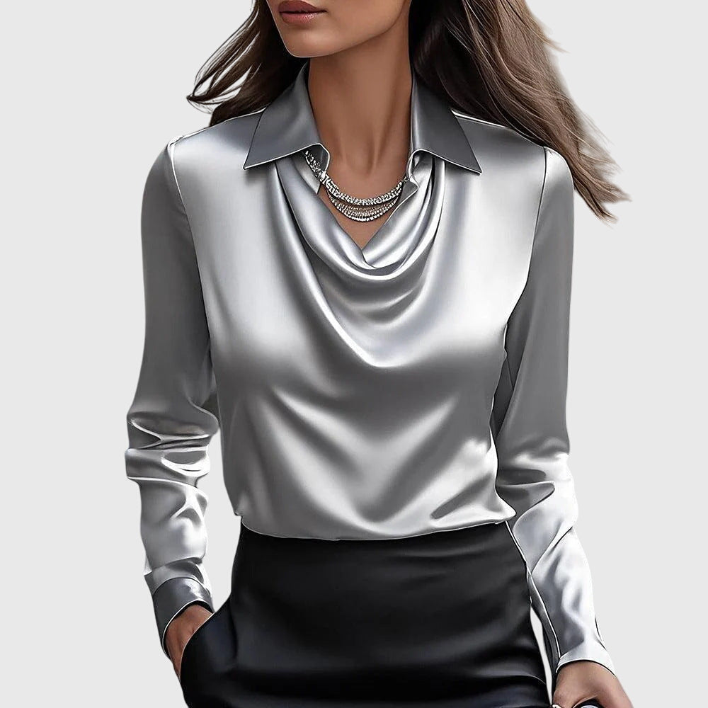 Women's Elegant Blouse – Luxe Shine, Sizes XS–3XL