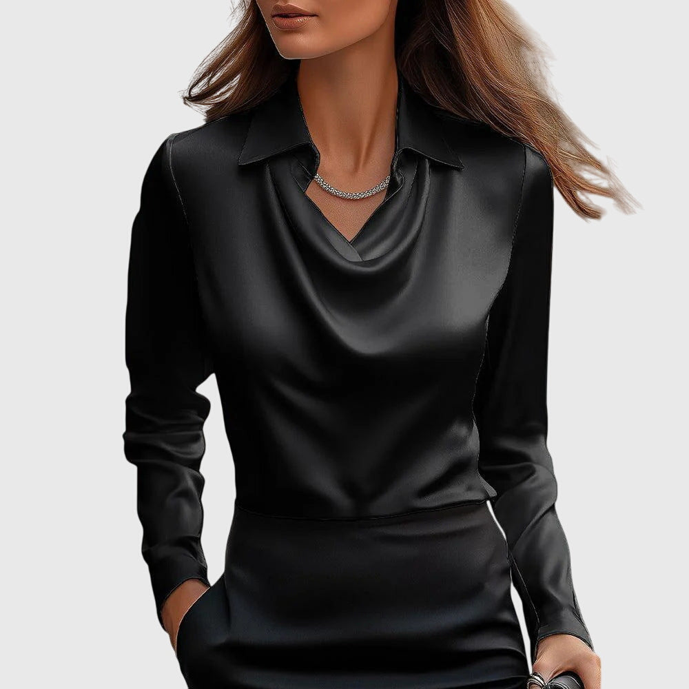 Women's Elegant Blouse – Luxe Shine, Sizes XS–3XL