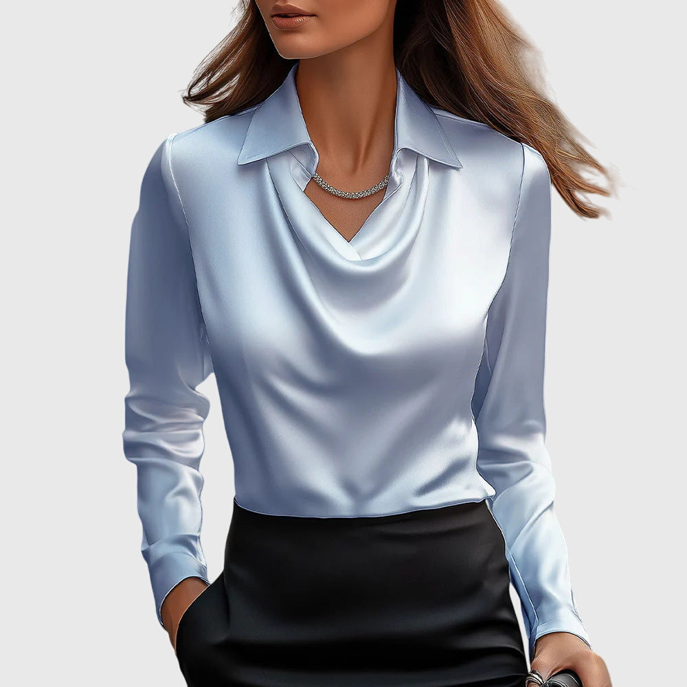 Women's Elegant Blouse – Luxe Shine, Sizes XS–3XL