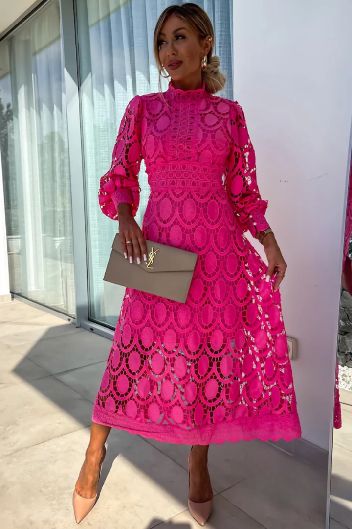 Women's Lace Midi Dress – High-Quality Fabric Design