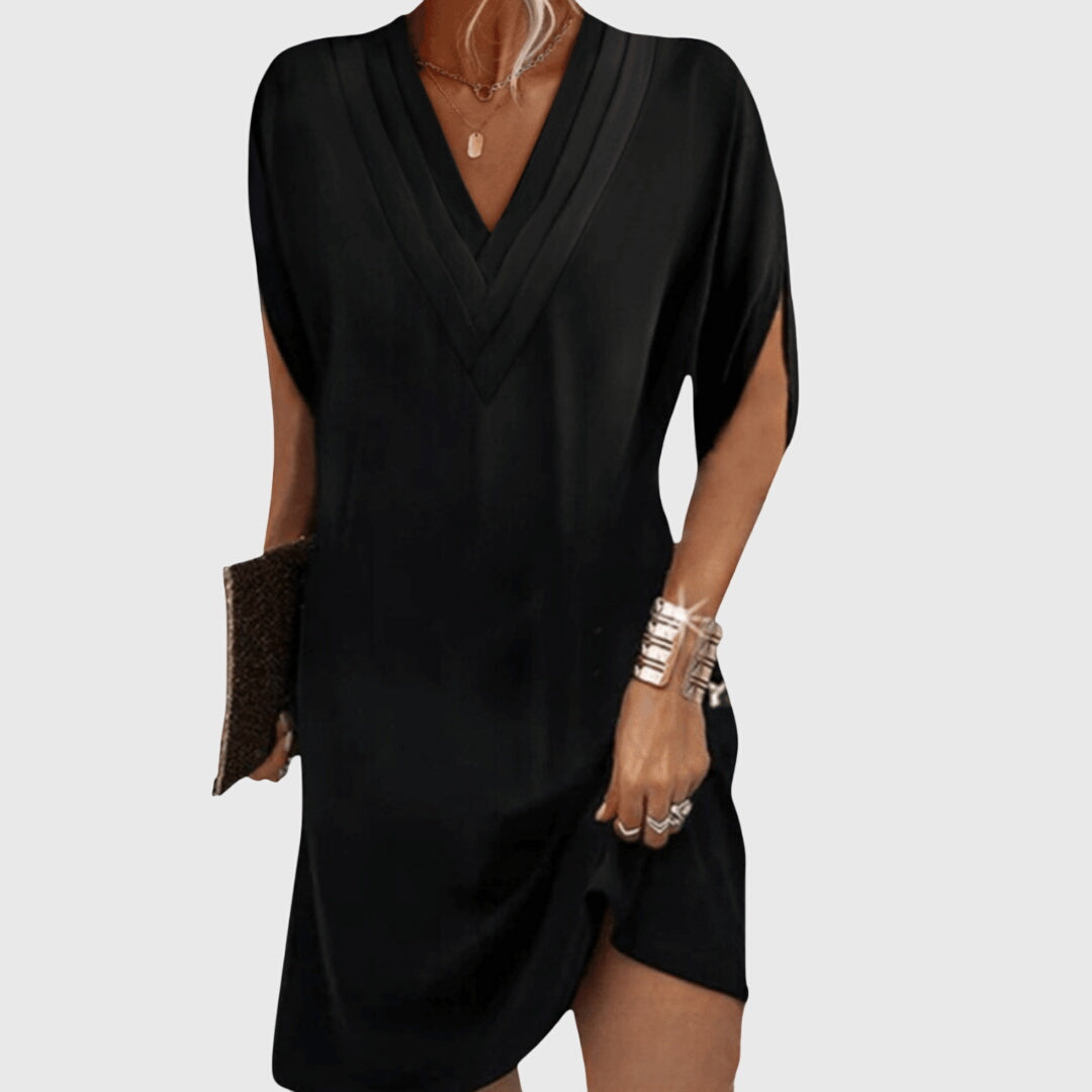 Women's Maxi Dress – Flowy Silhouette, Elegant V-Neckline, Plus Size Available