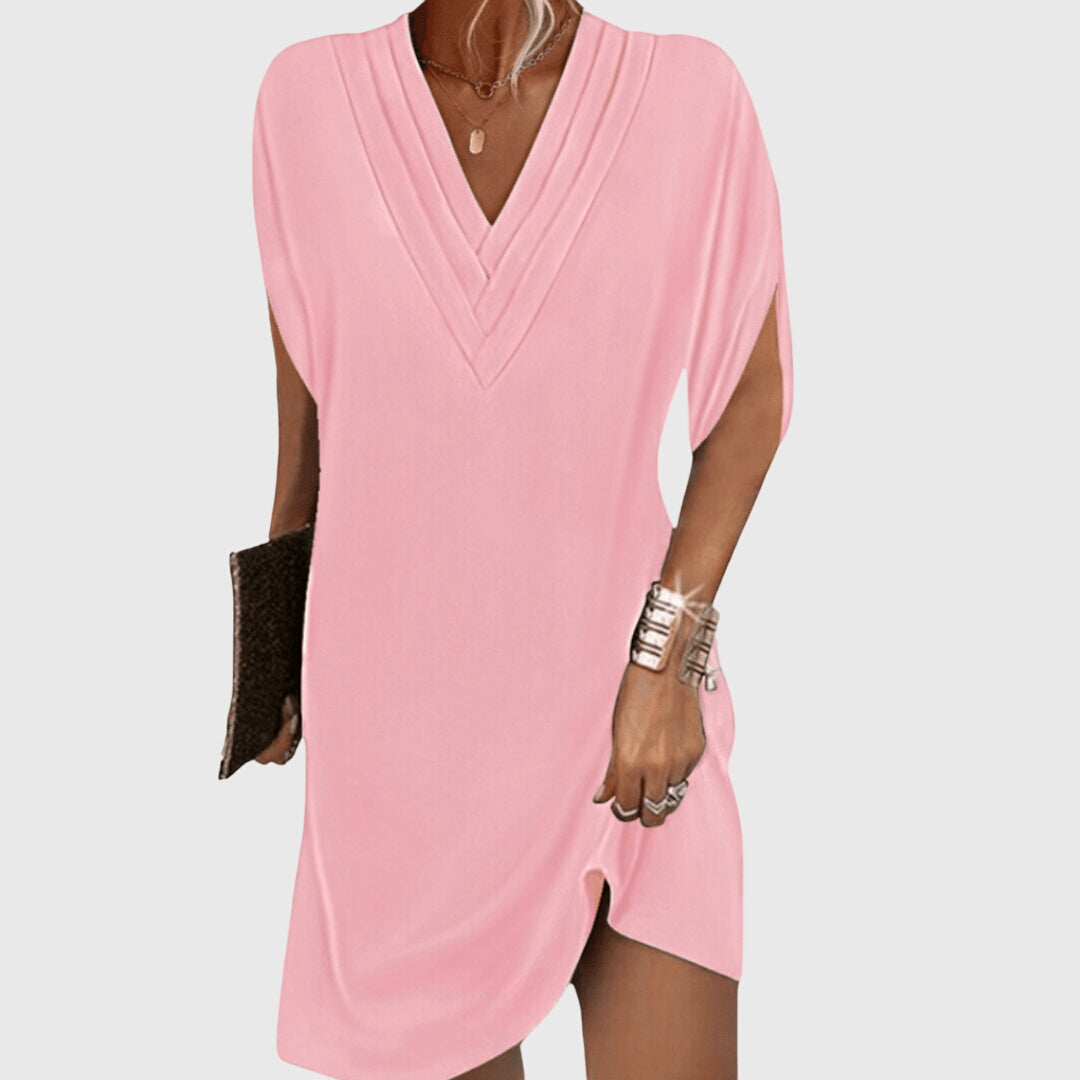 Women's Maxi Dress – Flowy Silhouette, Elegant V-Neckline, Plus Size Available
