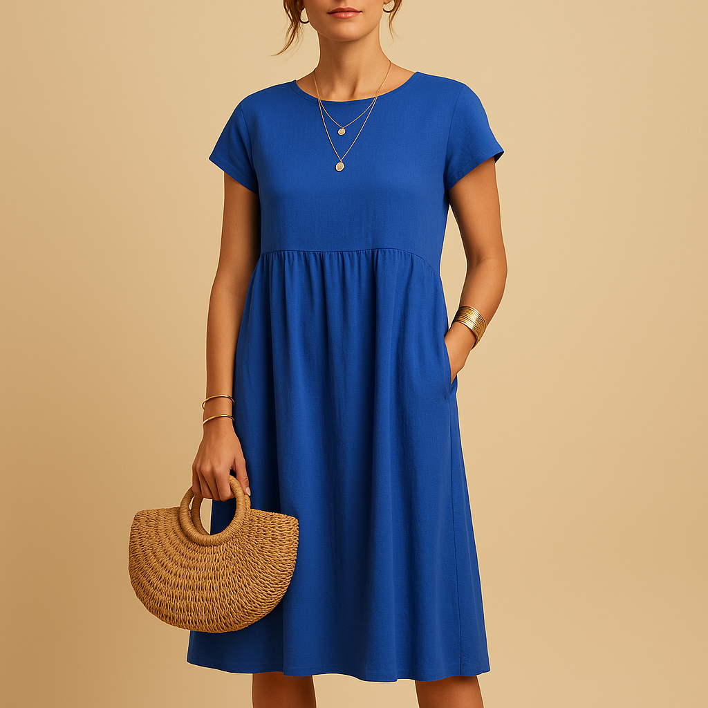 Women’s Midi Summer Dress – Breathable Fabric Comfortable Fit