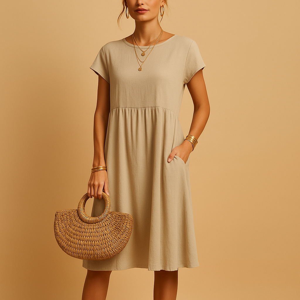 Women’s Midi Summer Dress – Breathable Fabric Comfortable Fit