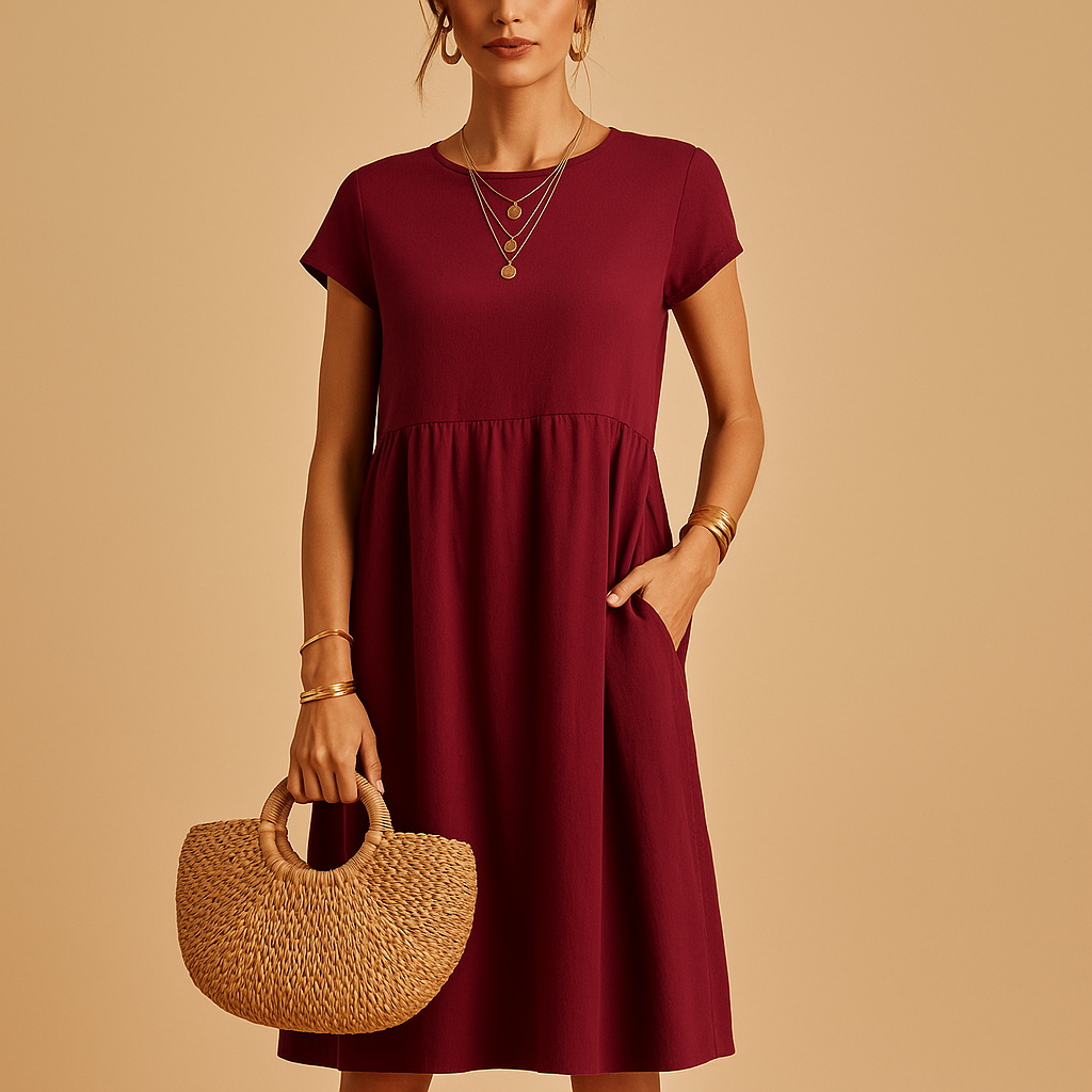 Women’s Midi Summer Dress – Breathable Fabric Comfortable Fit